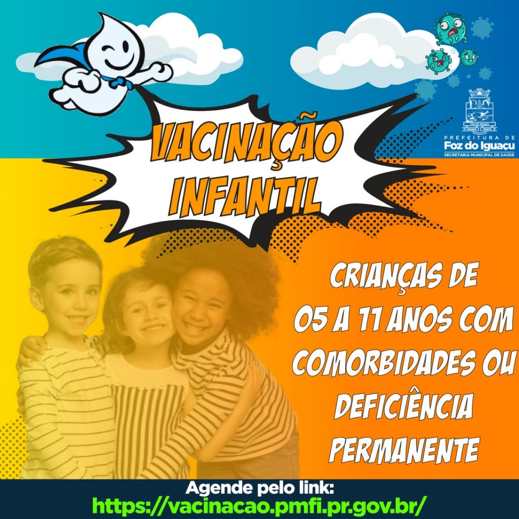 Foz do Iguaçu inicia vacinação das crianças de 5 a 11 anos nesta quarta-feira (19)