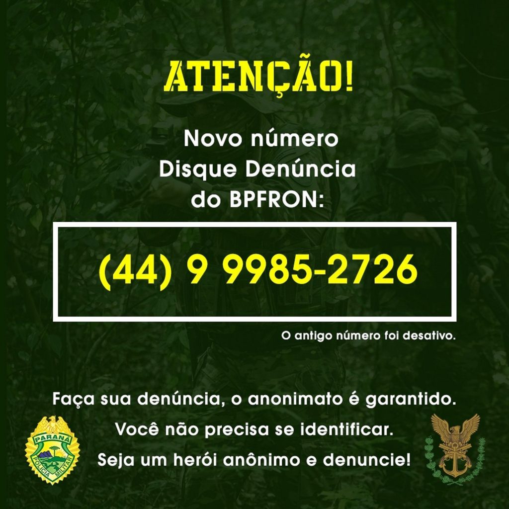 BPFron: número do Disque Denúncia mudou