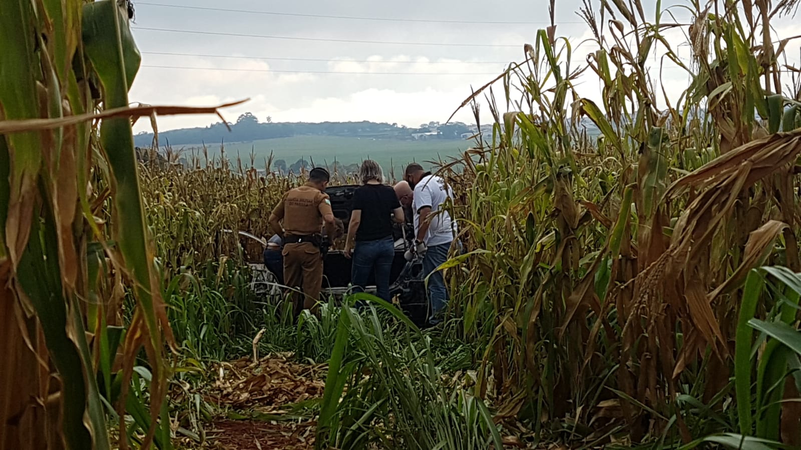 Achado de cadáver: Delegacia de Homicídios inicia perícia em carro incendiado