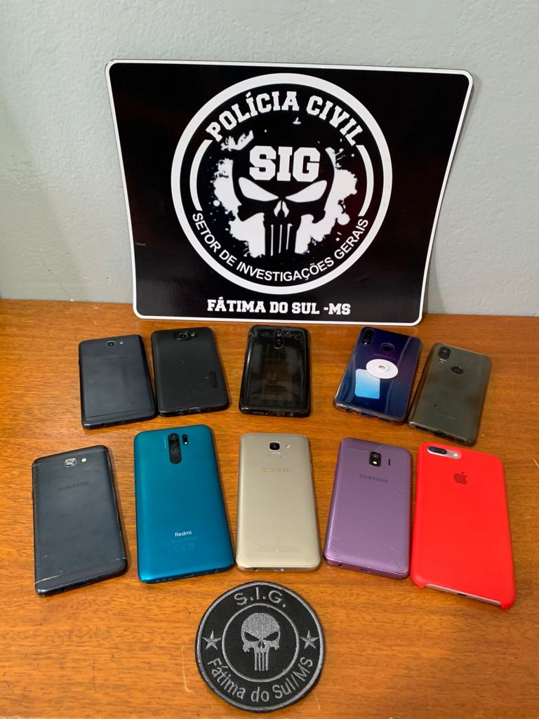 Ação da Polícia Civil recupera 10 aparelhos celulares em Fátima do Sul