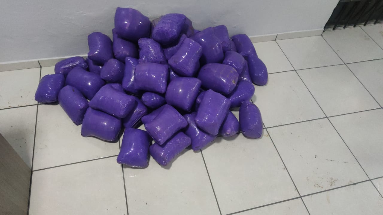 Carro com placas de Cascavel é apreendido com mais de 30 kg de maconha em Guaraniaçu; Um casal foi preso
