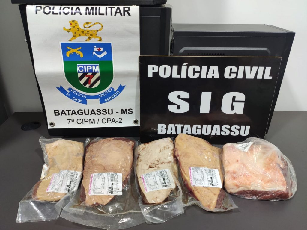 Homem furta picanha e contra filé, vende para comprar droga e acaba preso pelas polícias Civil e Militar, em Bataguassu