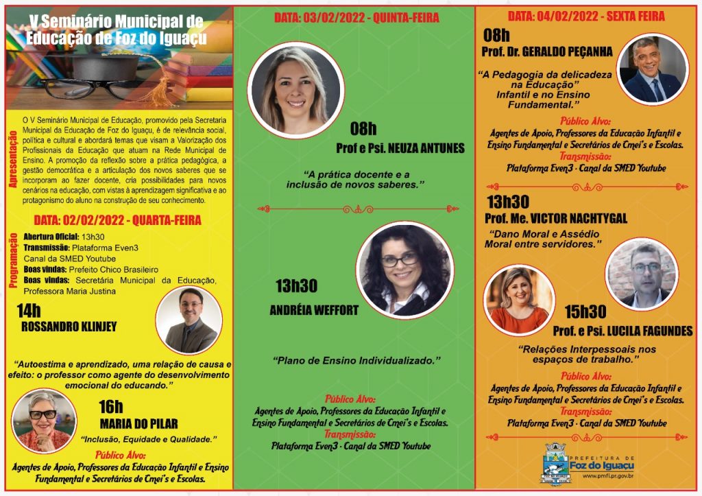 Seminário Municipal da Educação começa nesta quarta-feira (02)