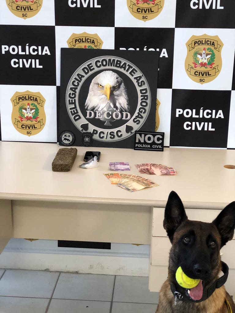 Polícia Civil apreende droga em ônibus no terminal rodoviário e prende suspeito de tráfico em Florianópolis