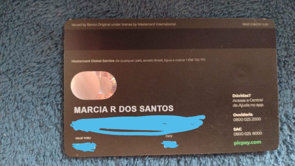 Cartão de Marcia R. Dos Santos foi encontrado