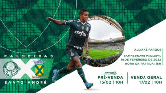 Verdão segue com valores dos ingressos reduzidos para jogo contra Santo André