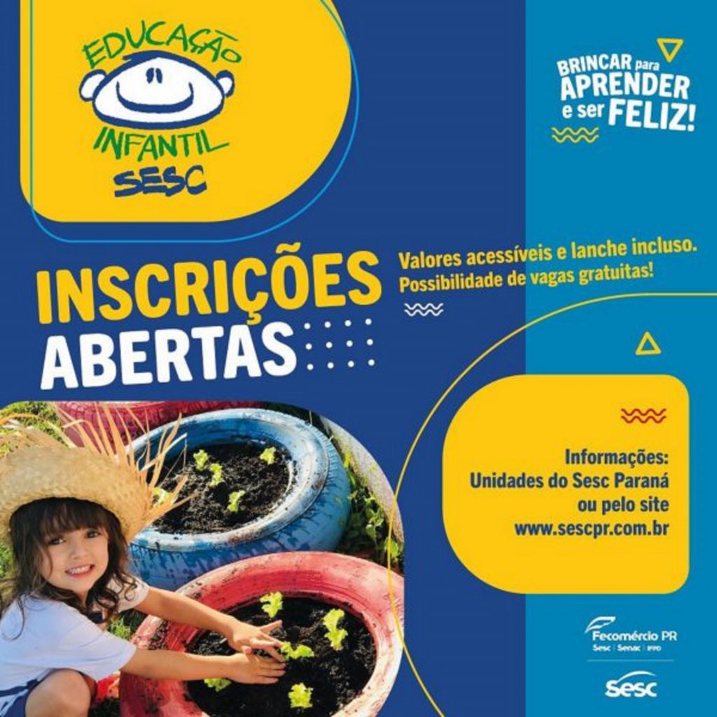 Corraaaa! Bolsas gratuitas para crianças de 4 anos são oferecidas pelo Sesc Cascavel