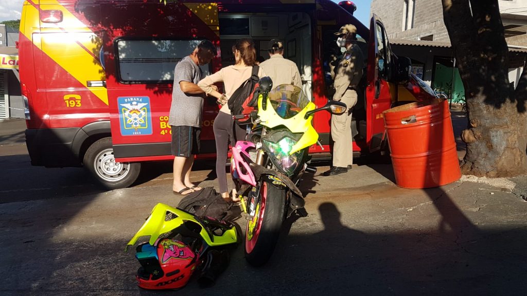 Ciclista sofre ferimento no crânio após colisão com motocicleta