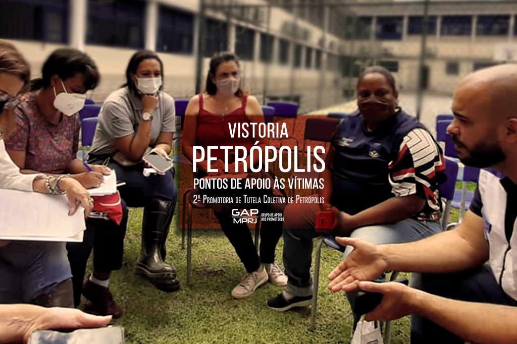 MPRJ vistoria pontos de apoio e abrigamento das vítimas do desastre causado pelas chuvas em Petrópolis