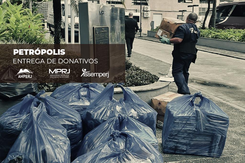 MPRJ, AMPERJ e ASSEMPERJ realizam primeira entrega de donativos à população de Petrópolis