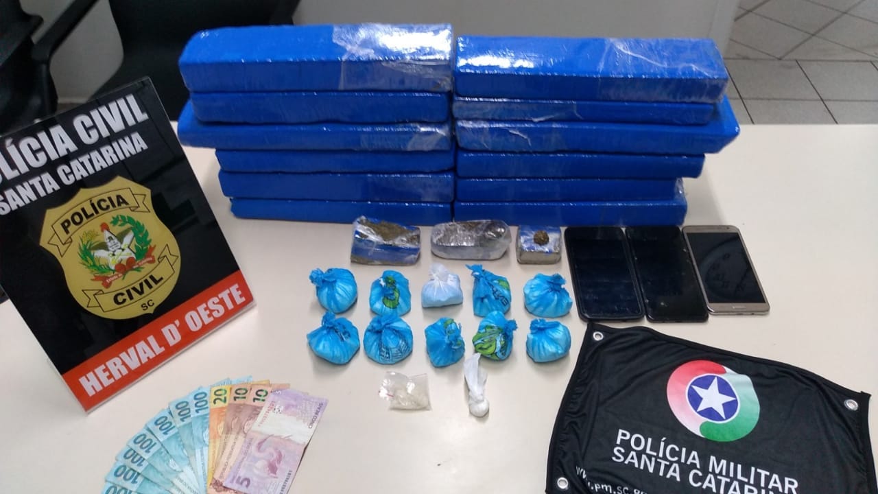 Ação conjunta apreende drogas e faz prisões em flagrante na BR-282
