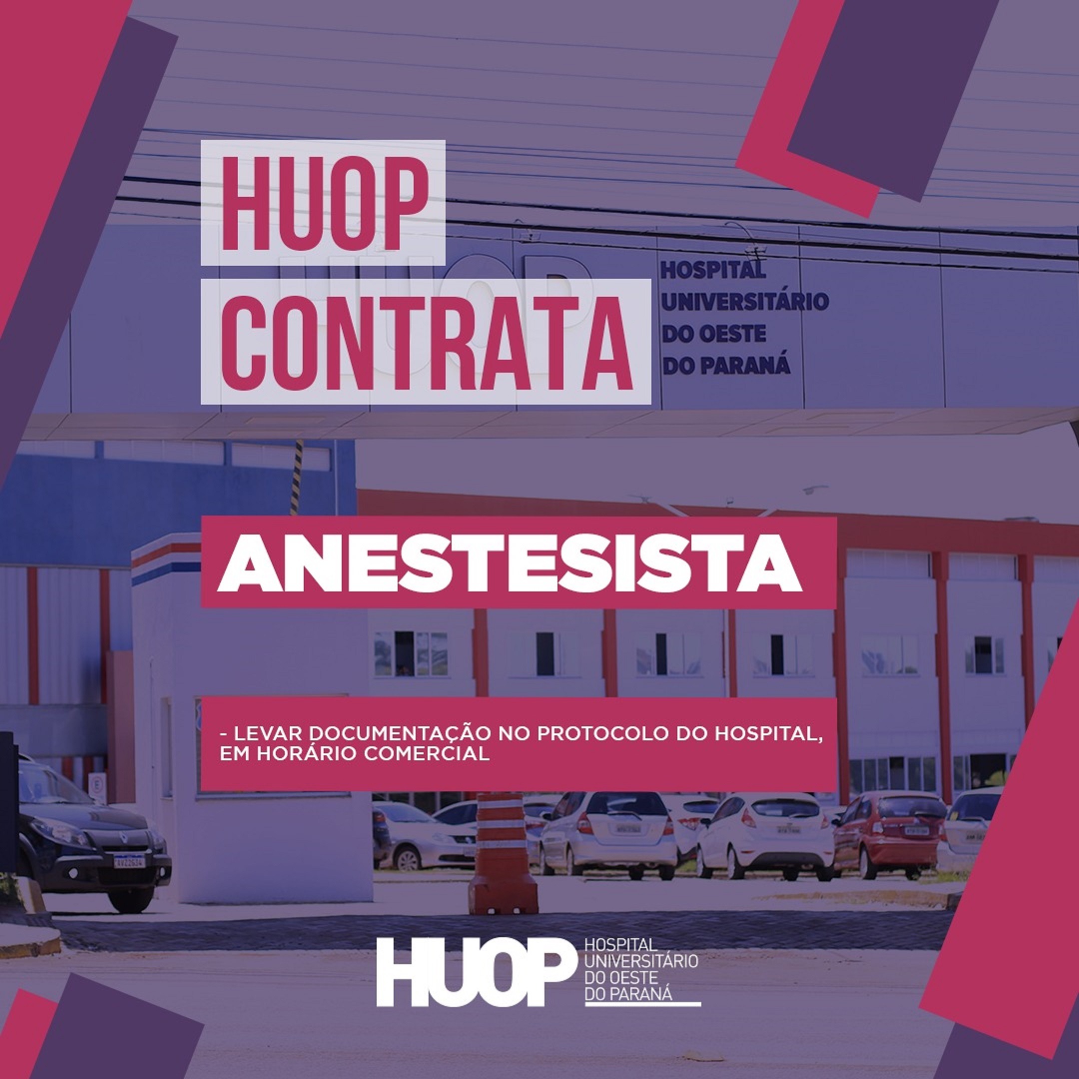 Huop está com chamamento público aberto para contratação de anestesista