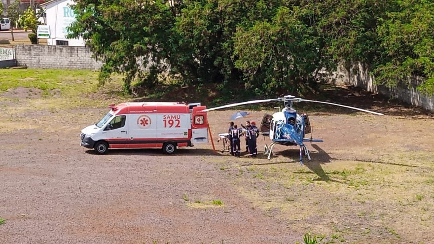 Paciente que precisava de UTI Pediátrica no HUOP é trazido a Cascavel pelo Helicóptero do Consamu