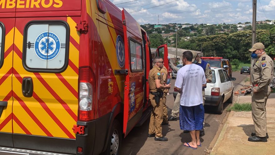 Com ferimento no pescoço, provocado por vidro, homem é socorrido no Bairro Interlagos