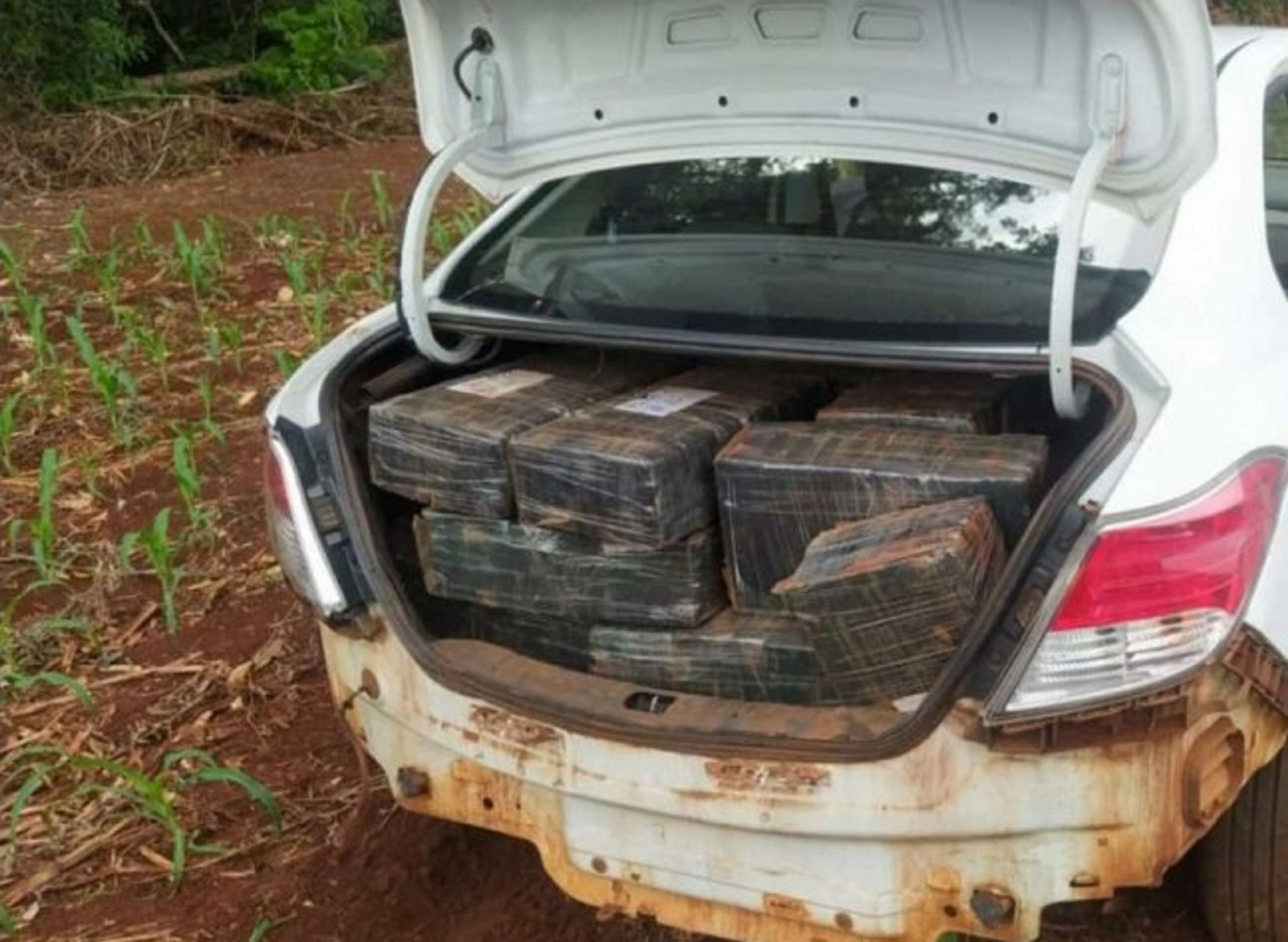 Veículo furtado no litoral do estado é apreendido com 300 quilos de maconha em Palotina