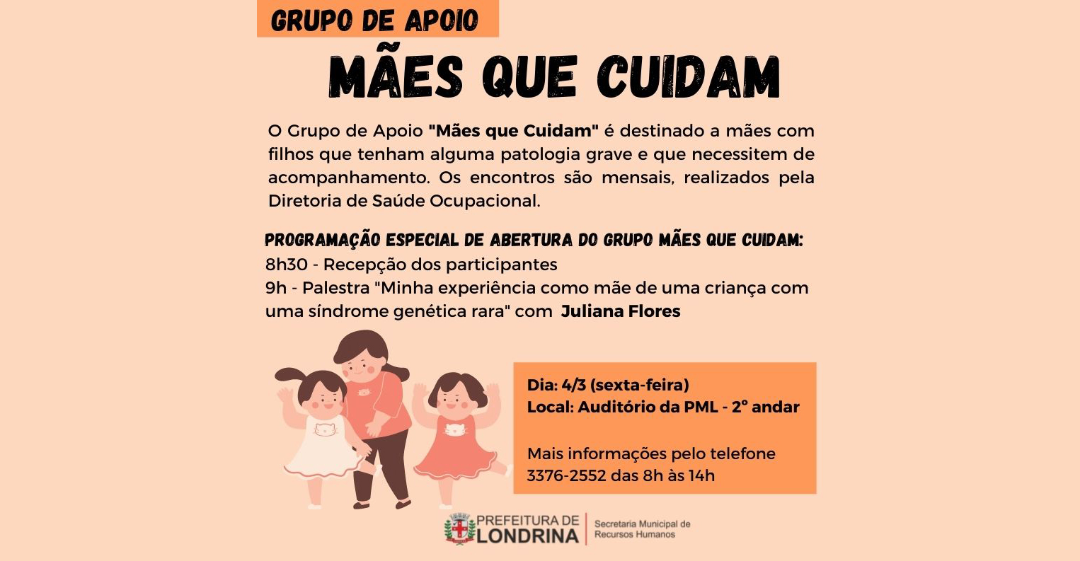 Grupo de apoio Mães Que Cuidam realiza palestra nesta sexta-feira (4)