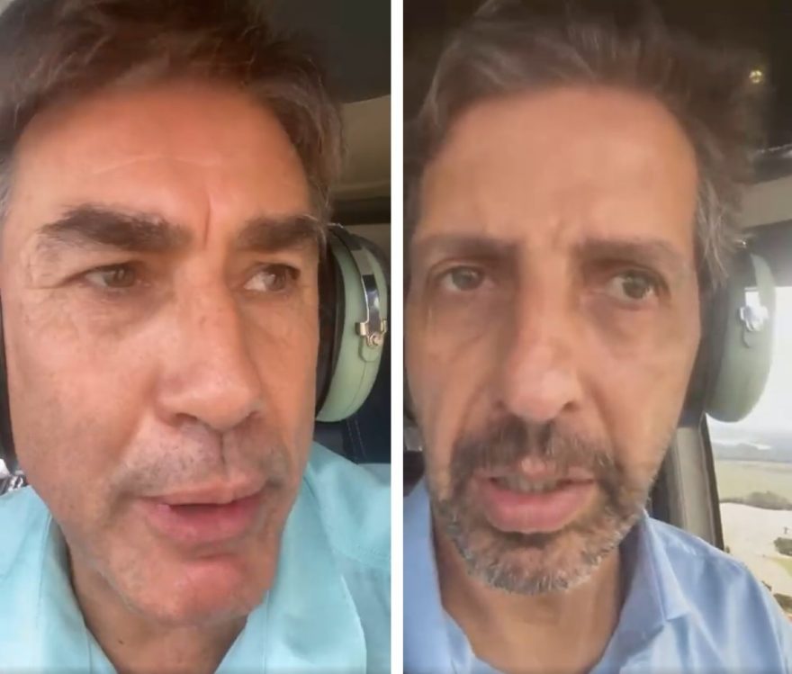 Prefeito Paranhos sobrevoa Cascavel com o ministro do Meio Ambiente Joaquim Leite