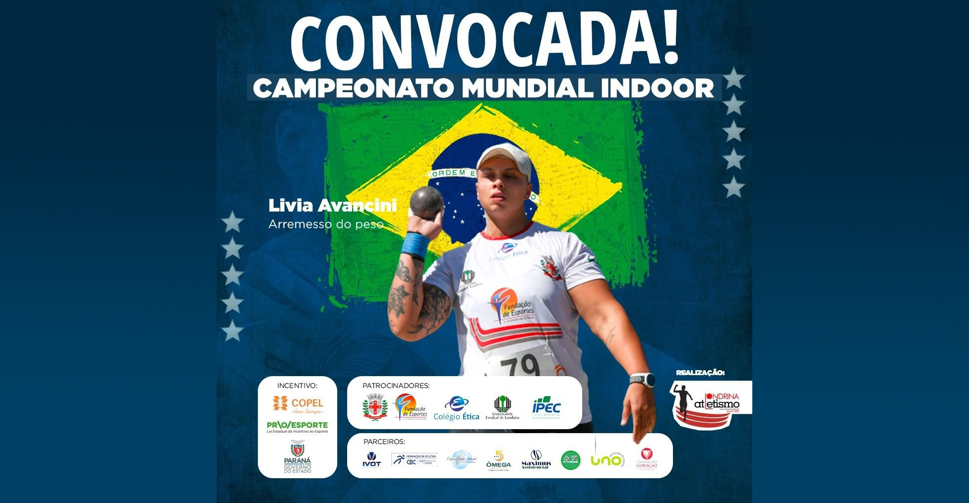Atleta e técnica do Londrina/FEL/IPEC são convocadas para Mundial Indoor