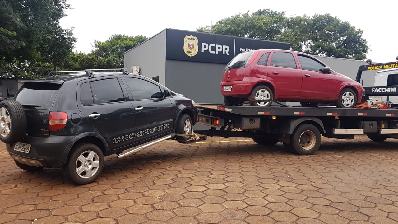Duas pessoas são presas e veículos de Santa Tereza do Oeste recuperados