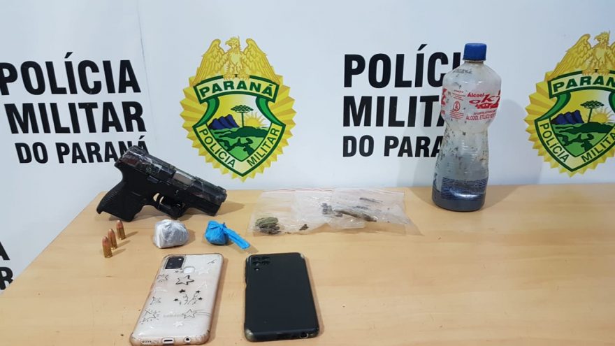 Trio é detido com arma de fogo, porções de maconha e pássaros silvestres