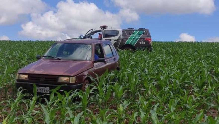 Fiat Uno é localizado em plantação e devolvido ao dono