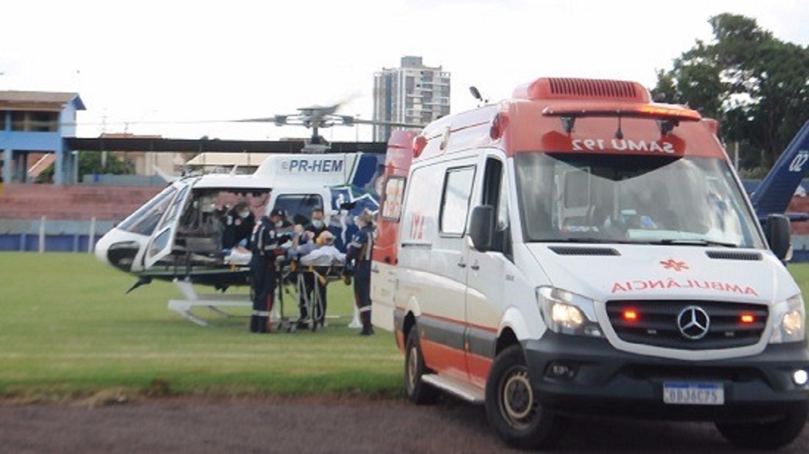 Aeromédico transporta idoso de 86 anos vítima de infarto