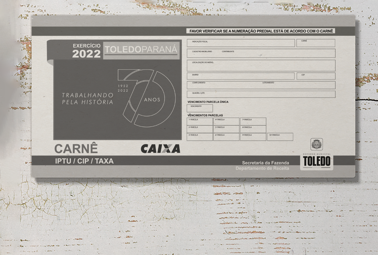 Toledo – Toledo prorroga prazo para pagamento de cota única e 1ª parcela do IPTU