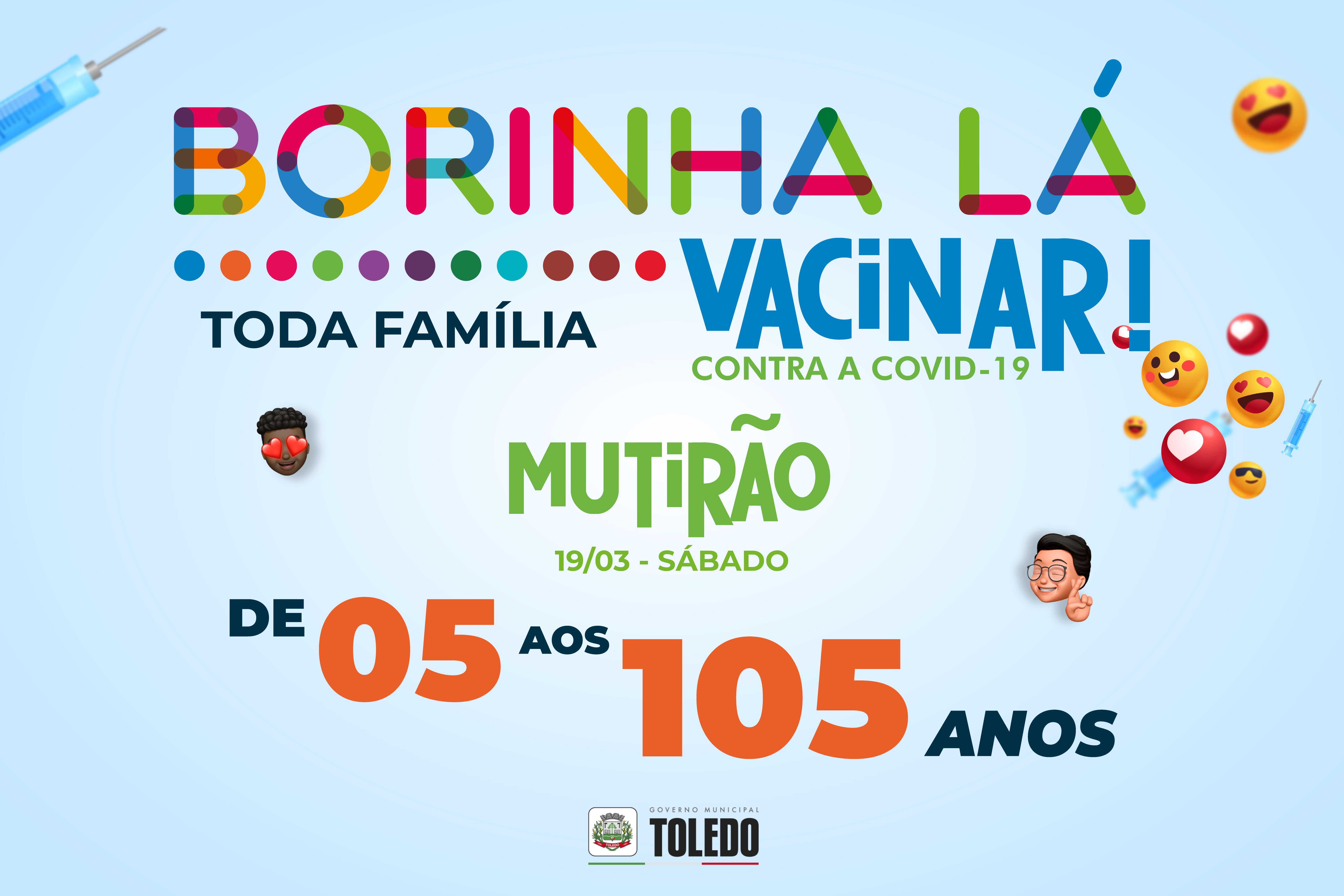 Toledo – Saúde promove mutirão de vacinação contra a Covid-19 neste sábado (19)