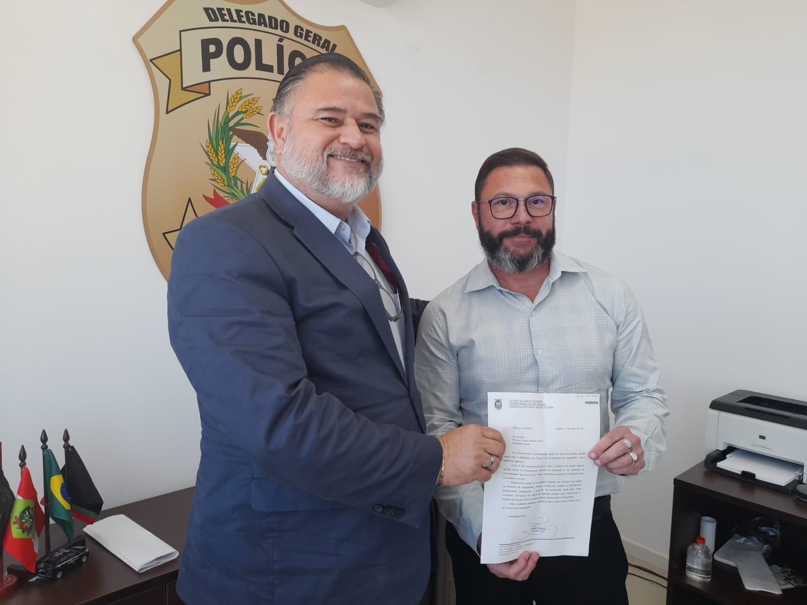 Delegacia Geral recebe vereador e trata de segurança em Joaçaba