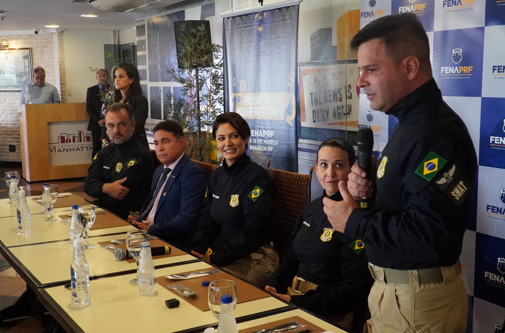 Michelle Bolsonaro faz homenagem à PRF no Encontro Nacional das Mulheres