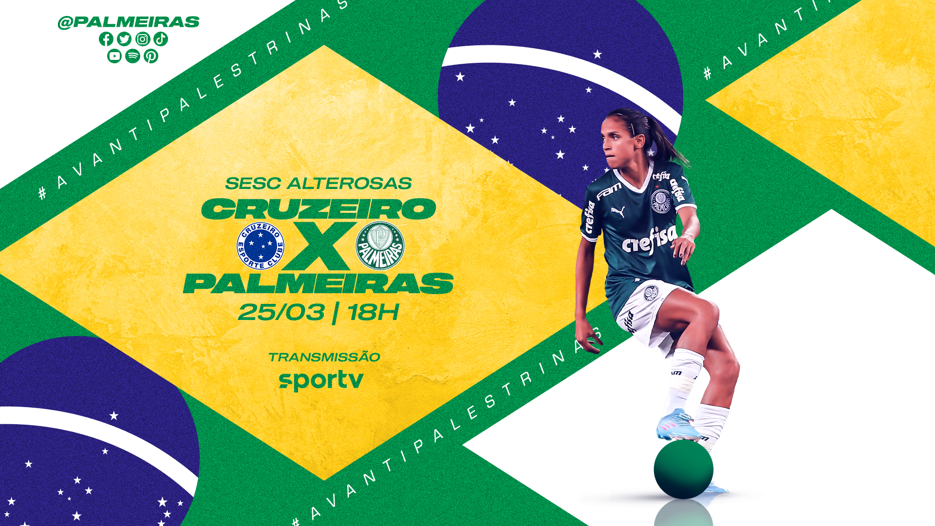 Fora de casa, Alviverde joga contra o Cruzeiro pela quarta rodada do Brasileiro Feminino