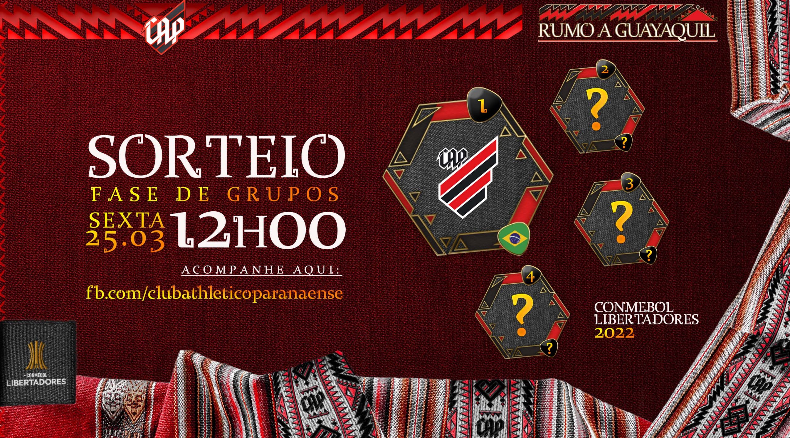 Sorteio da CONMEBOL Libertadores! Athletico conhecerá adversários nesta sexta
