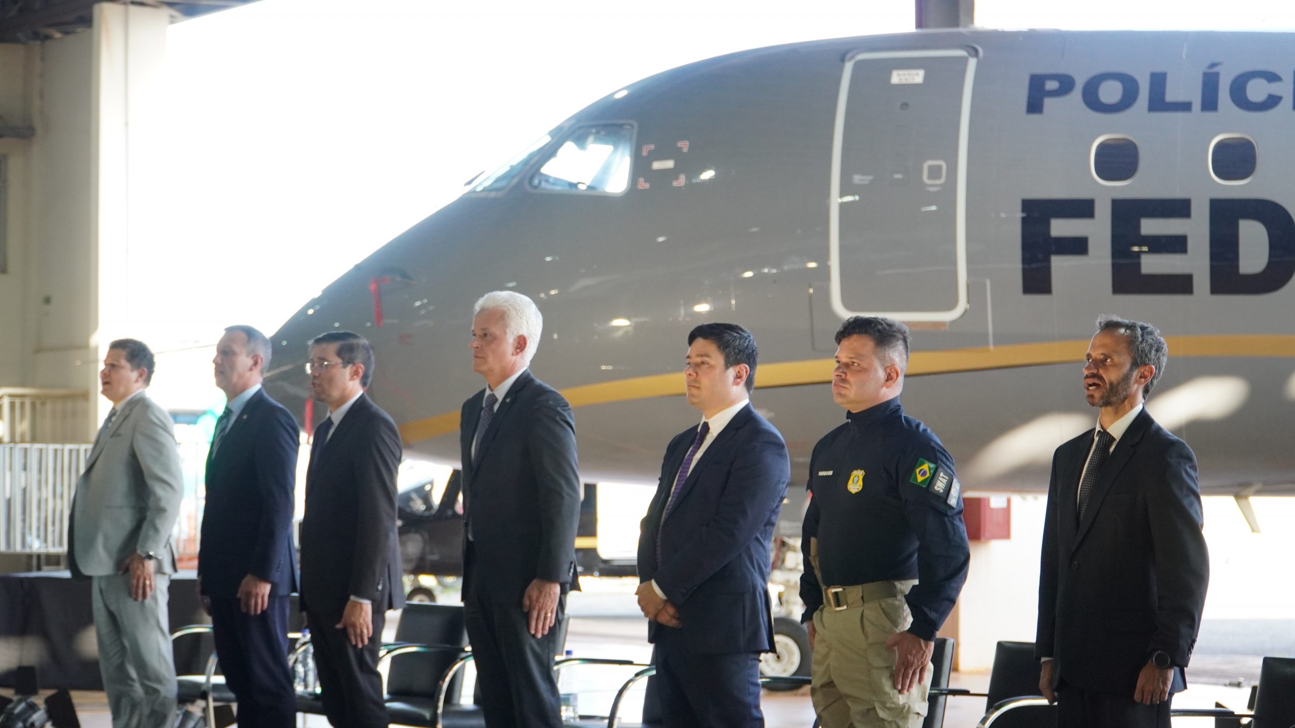 Diretor-Geral e Diretor-Executivo participam da cerimônia de entrega da segunda aeronave da PF