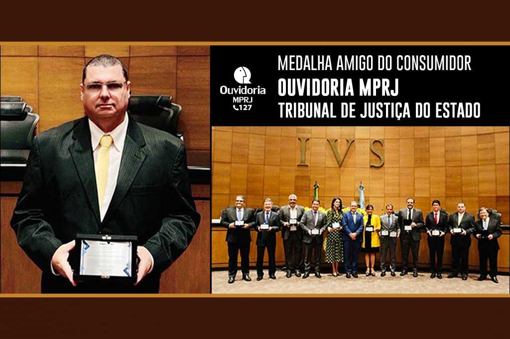 Ouvidor do MPRJ recebe a Medalha Amigo do Consumidor 2022, em evento no TJRJ