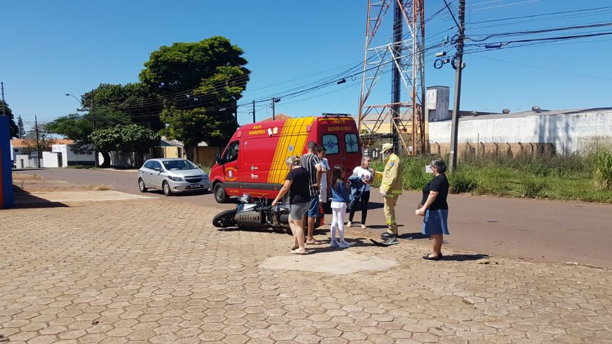 Motociclista fica ferido após colisão com carro no Bairro Maria Luiza