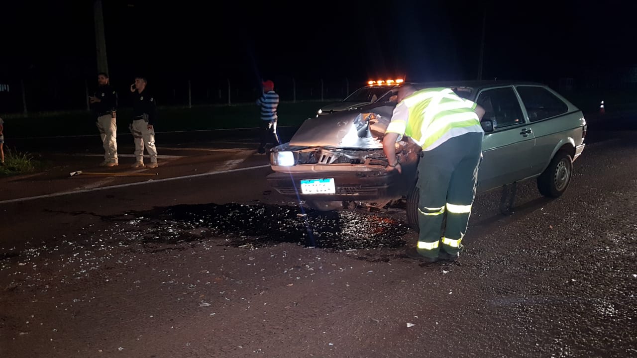 Mulher fica ferida após colisão na BR-277, em Cascavel Mulher fica ferida após colisão na BR-277, em Cascavel