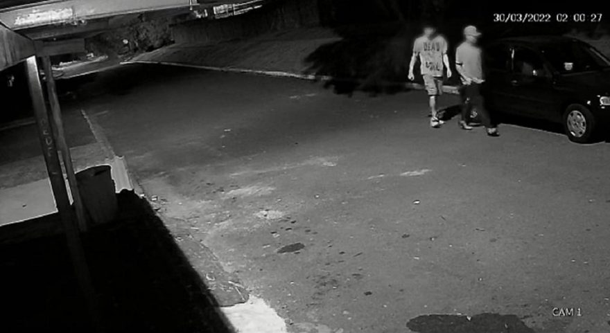 Imagens mostram indivíduos que tentaram furtar caminhonete no Santos Dumont