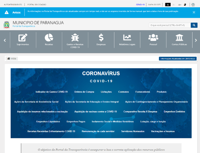 TCE-PR recomenda 3 medidas para adequar Portal da Transparência de Paranaguá