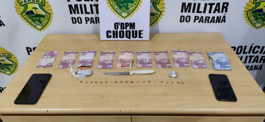 Pelotão de Choque realiza apreensão de drogas no Bairro Santa Cruz