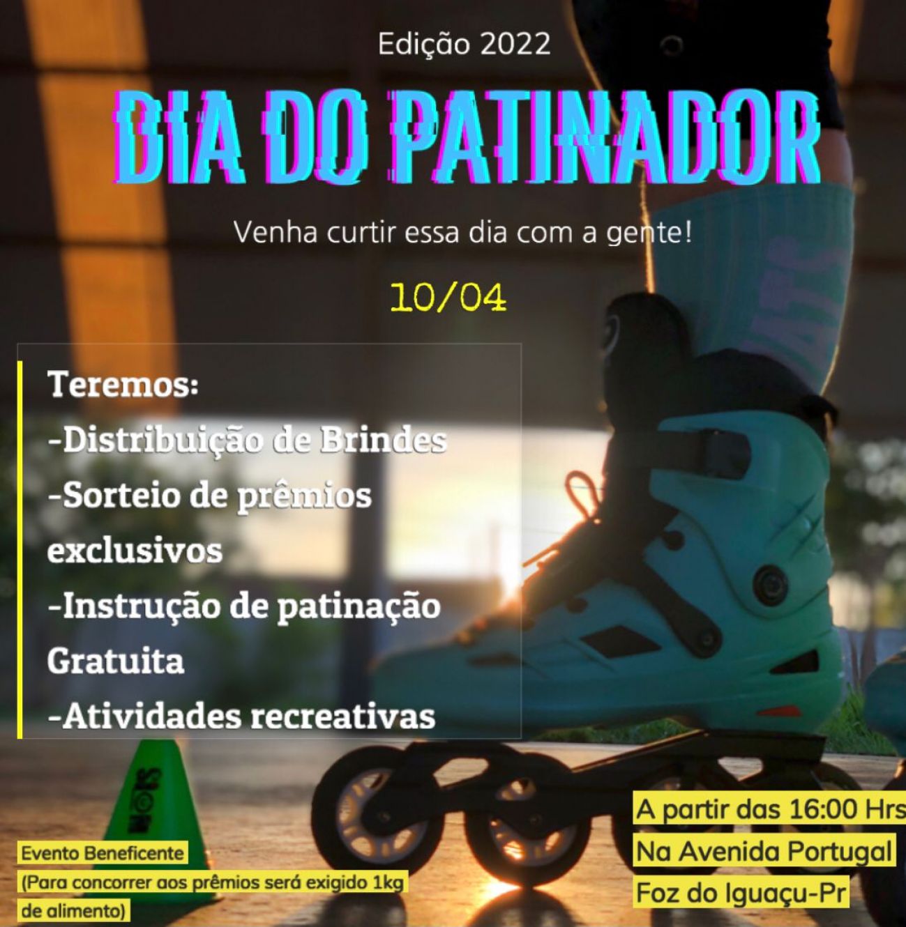 Dia do Patinador terá comemoração na Avenida Portugal