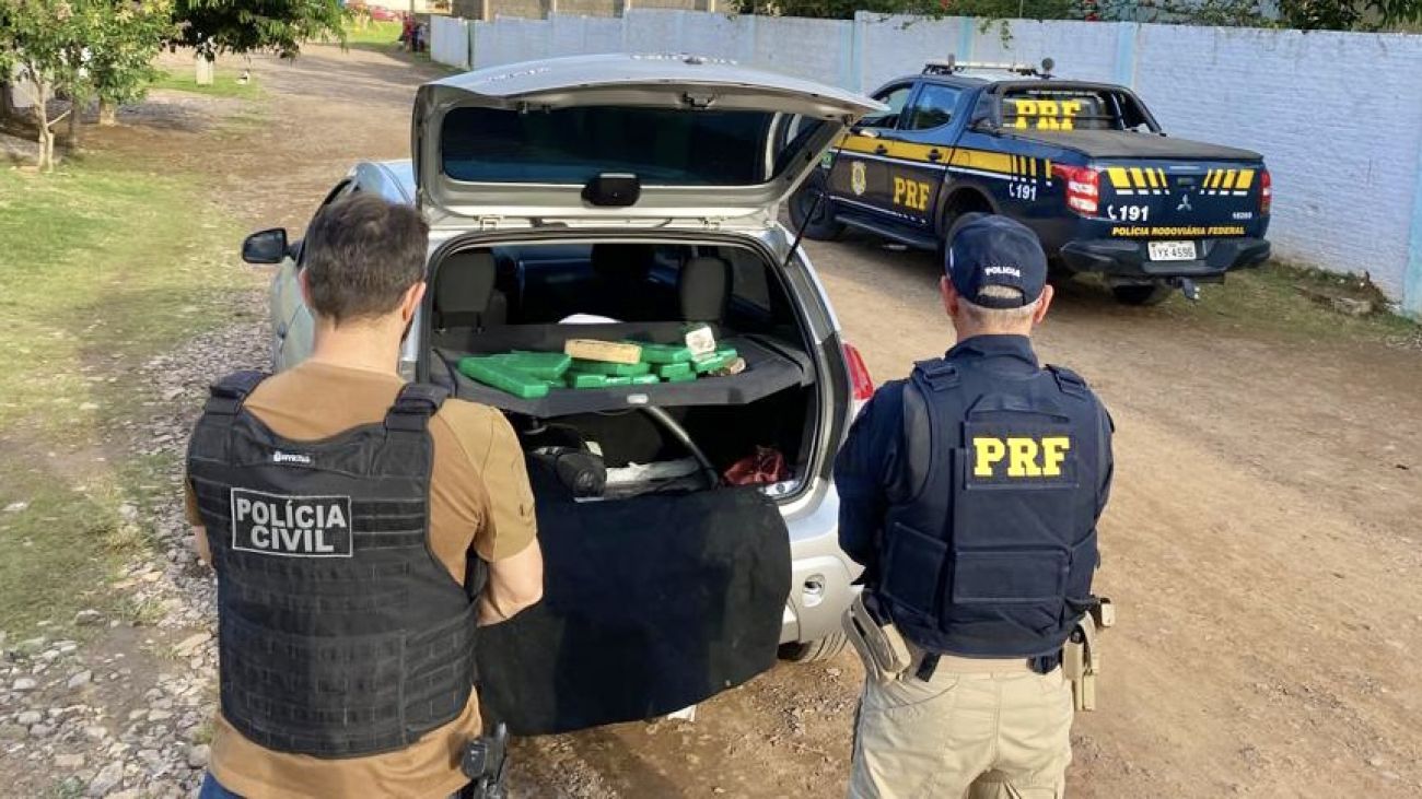 PRF e PC apreendem drogas que seriam entregues em frente a uma escola em Dom Pedrito