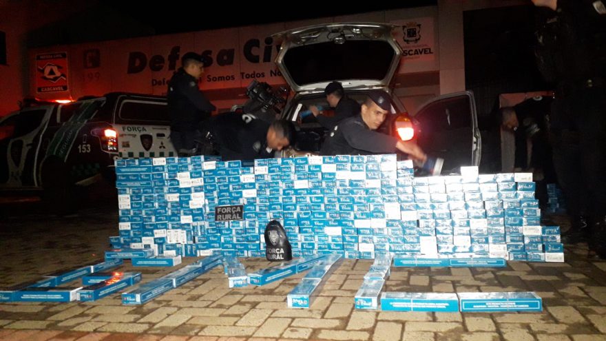 Força Rural da Guarda Municipal apreende veículo carregado com cigarro em Cascavel