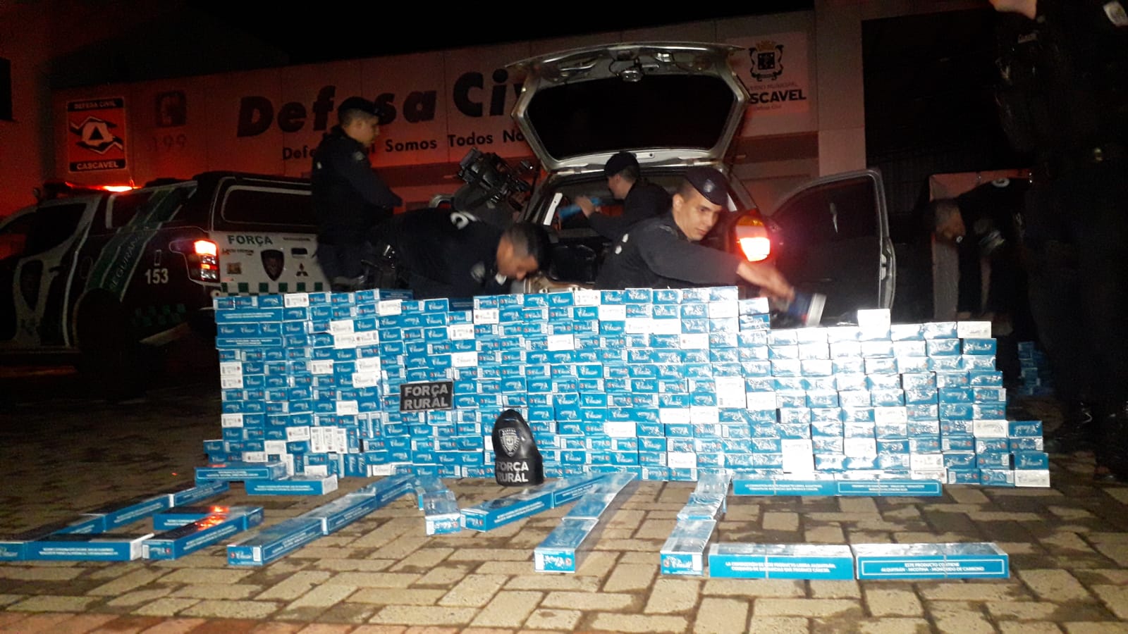 Força Rural da Guarda Municipal apreende veículo carregado com cigarro em Cascavel