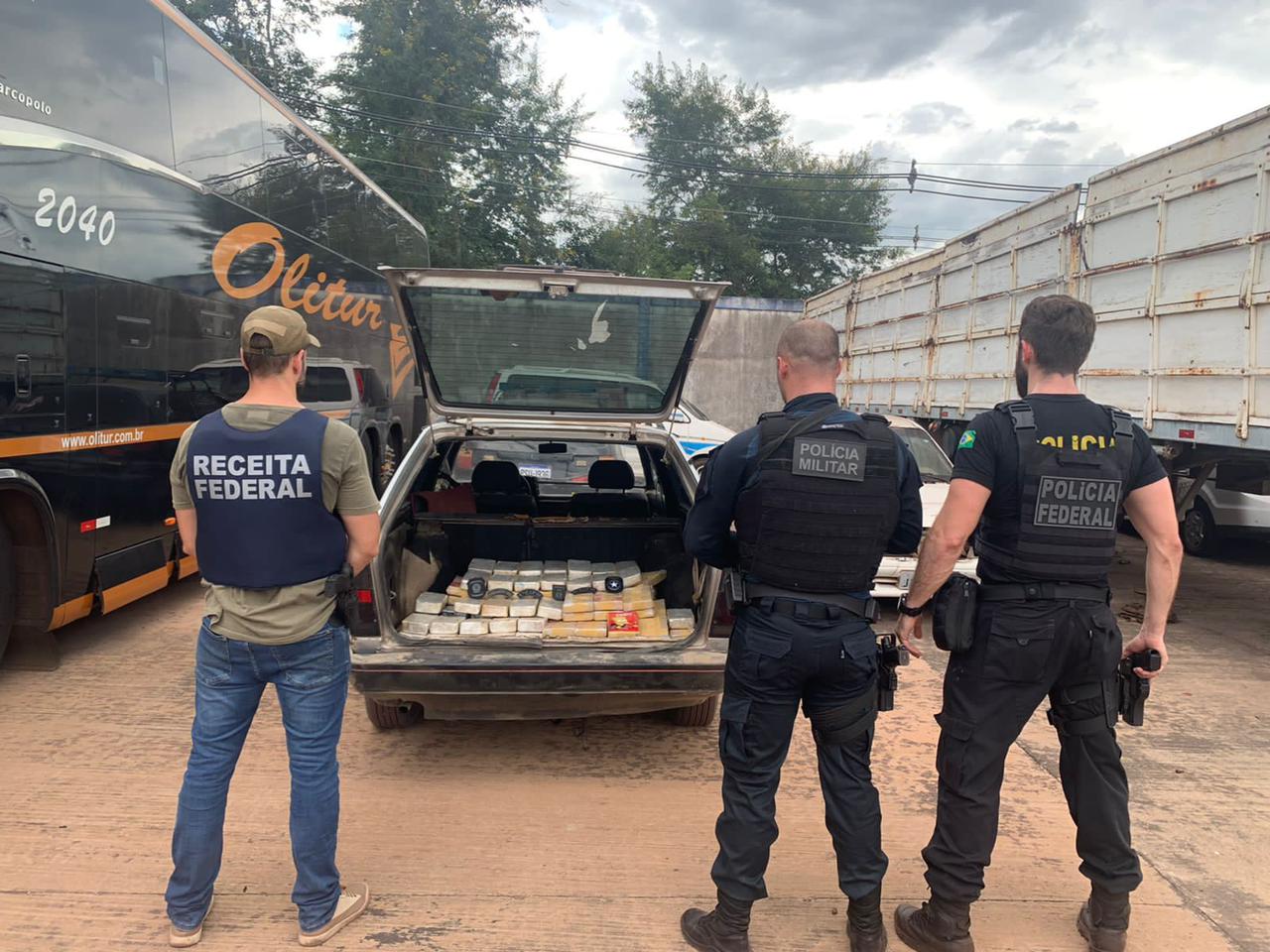 Ação conjunta da Polícia Federal, Polícia Militar e Receita Federal apreende 125 kg de cocaína