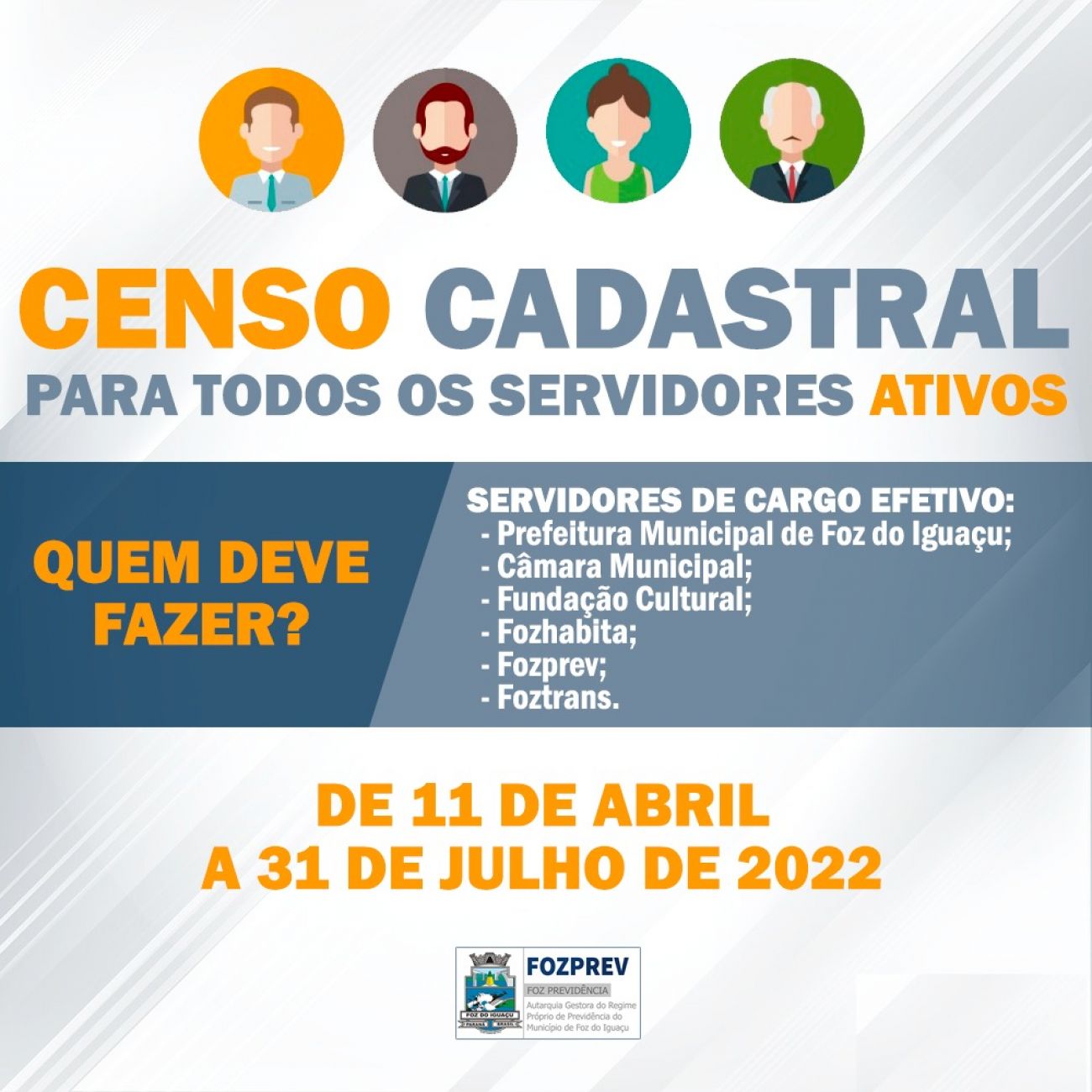 Prefeitura convoca servidores para Censo Cadastral Previdenciário 2022