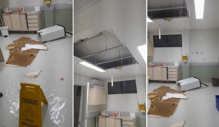 Internautas registram UPAs alagadas após fortes chuvas registradas nas últimas horas