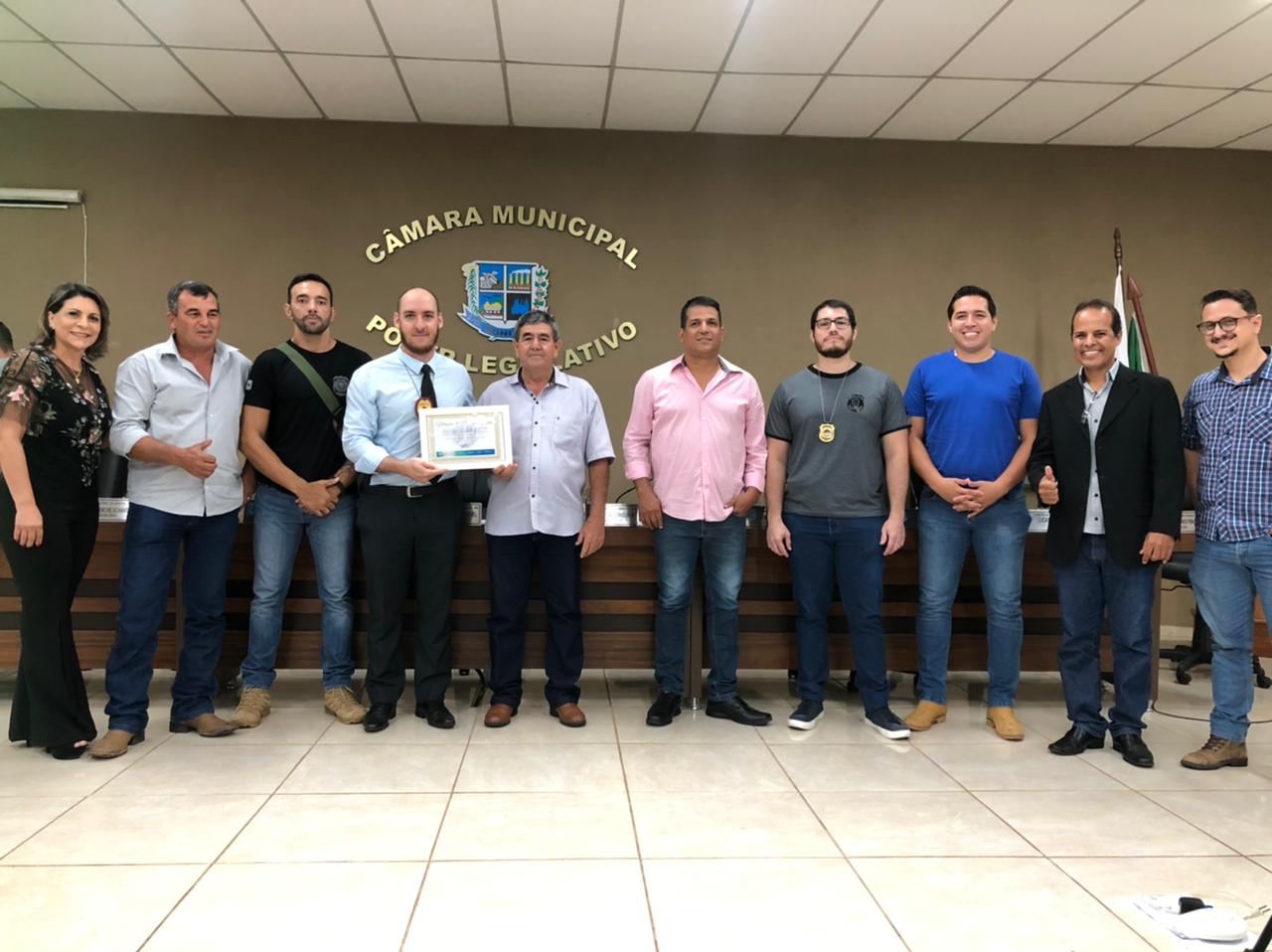 Policiais Civis recebem moção da Câmara Municipal de Bonito pelos bons serviços prestados à população