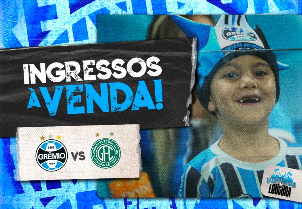 Ingressos Grêmio x Guarani – Vendas iniciam nesta segunda-feira