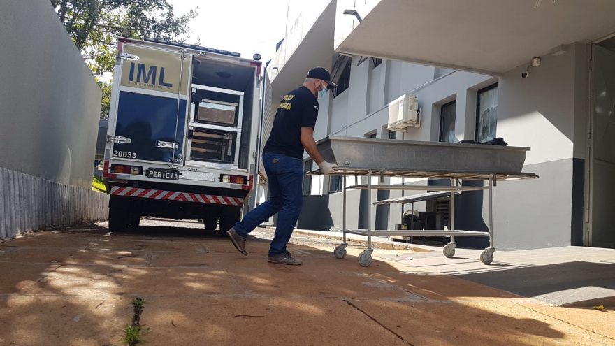 Ossada humana encontrada em Santa Tereza chega ao IML de Cascavel para perícia