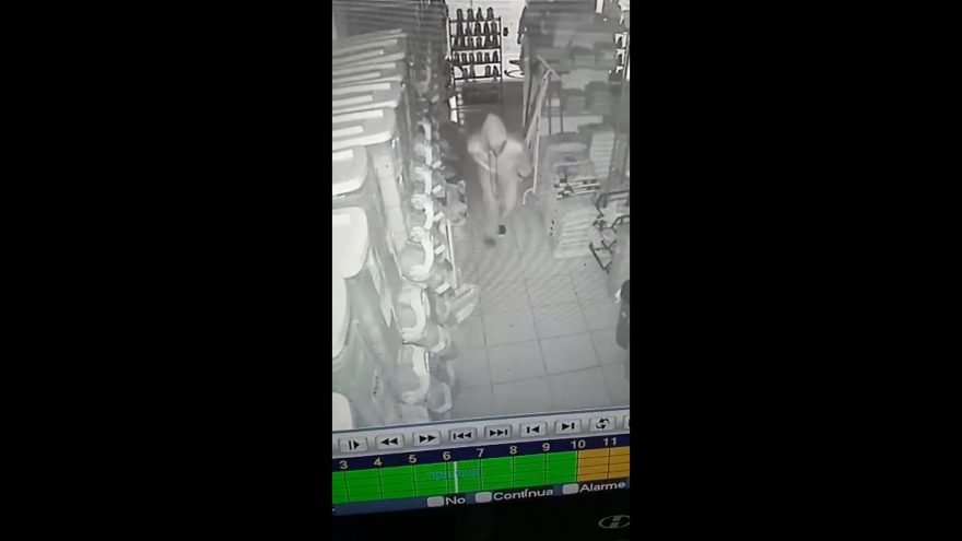 Vídeo mostra dupla arrombando empresa no Floresta e furtando diversos produtos e dinheiro